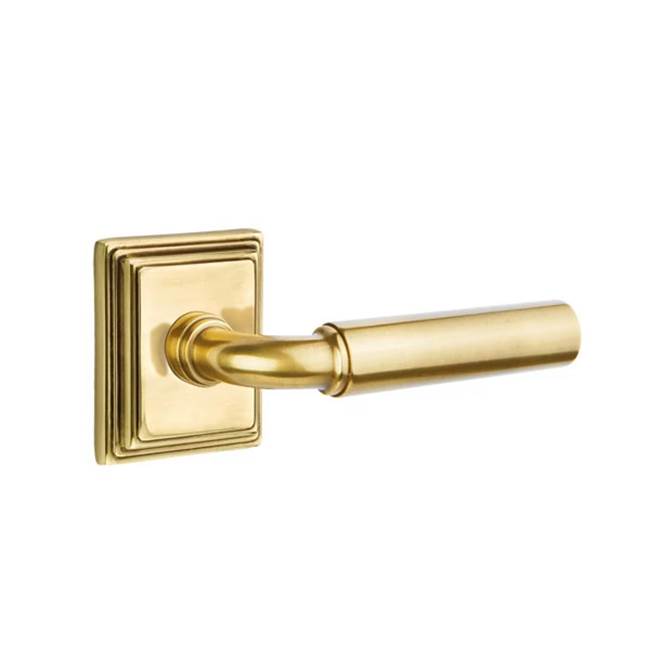 Emtek - Privacy, Wilshire Rosette, Manning Lever, RH, US7 - French Antique
