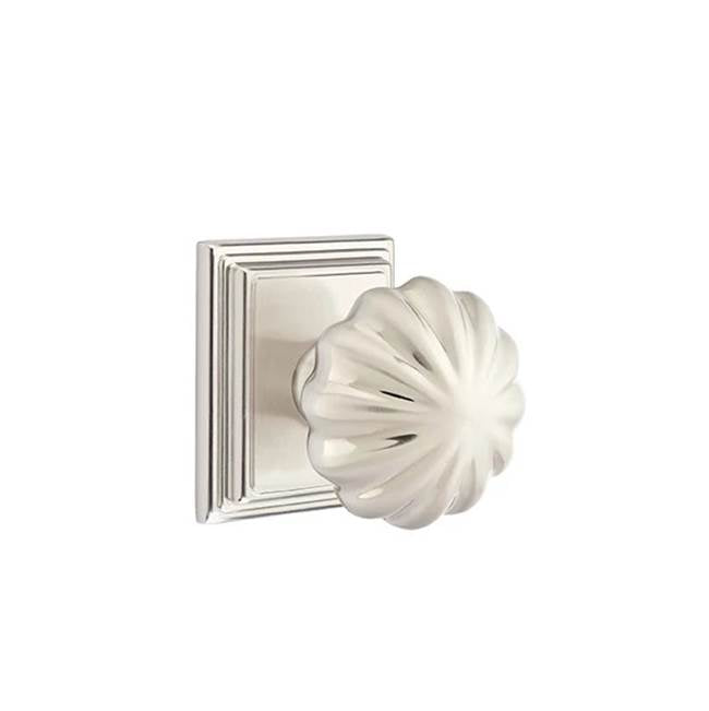 Emtek - Passage, Wilshire Rosette, Melon Knob, US15 - Satin Nickel