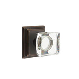 Emtek - Dummy, Wilshire Rosette, Modern Square Crystal Knob, US10B - Oil Rubbed Bronze