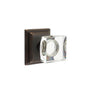 Emtek - Concealed, Passage, Wilshire Rosette, Modern Square Crystal Knob, US10B - Oil Rubbed Bronze