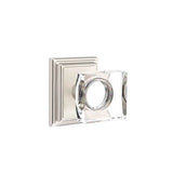 Emtek - Passage, Wilshire Rosette, Modern Square Crystal Knob, US15 - Satin Nickel