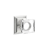 Emtek - Passage, Wilshire Rosette, Modern Square Crystal Knob, US26 - Polished Chrome
