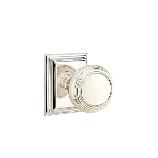 Emtek - Privacy, Wilshire Rosette, Norwich Knob, US14 - Polished Nickel