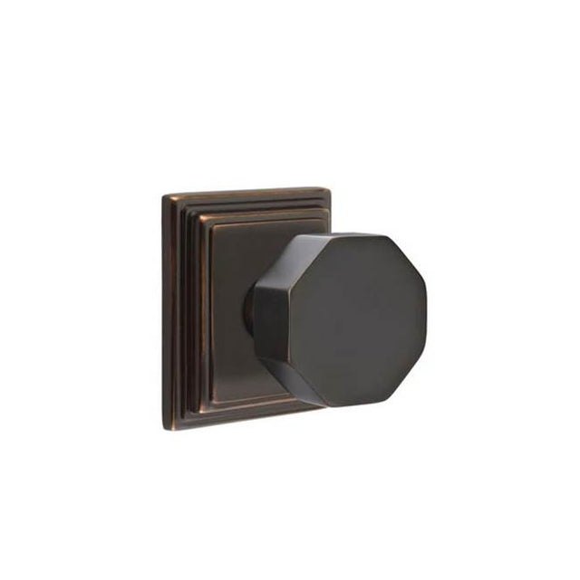 Emtek - Concealed, Passage, Wilshire Rosette, Octagon Knob, US10B - Oil Rubbed Bronze