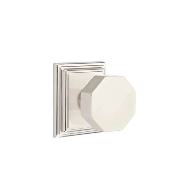 Emtek - Passage, Wilshire Rosette, Octagon Knob, US15 - Satin Nickel