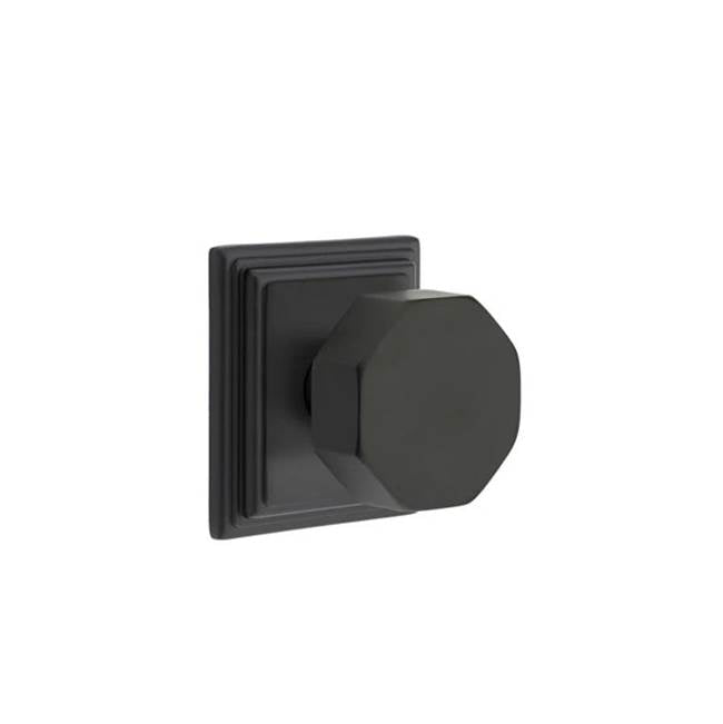 Emtek - Passage, Wilshire Rosette, Octagon Knob, US19 - Flat Black