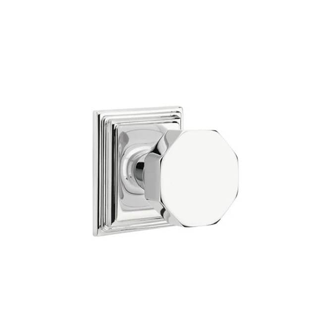 Emtek - Concealed, Passage, Wilshire Rosette, Octagon Knob, US26 - Polished Chrome