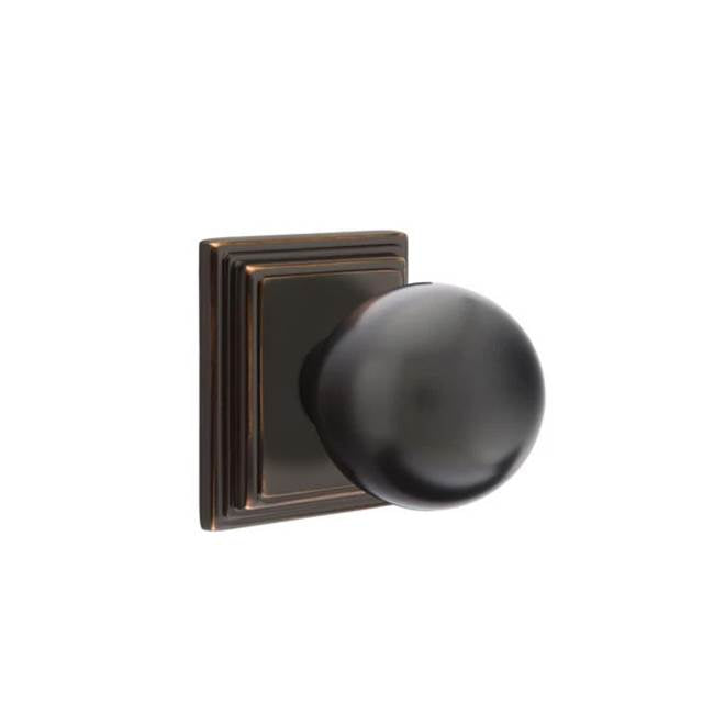 Emtek - Concealed, Passage, Wilshire Rosette, Orb Knob, US10B - Oil Rubbed Bronze