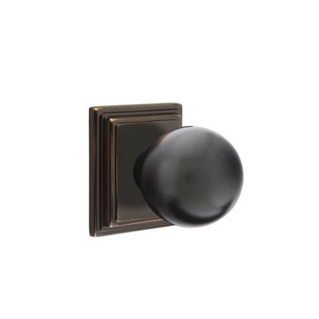 Emtek - Privacy, Wilshire Rosette, Orb Knob, US10B - Oil Rubbed Bronze
