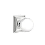 Emtek - Concealed, Passage, Wilshire Rosette, Orb Knob, US26 - Polished Chrome