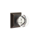 Emtek - Privacy, Wilshire Rosette, Old Town Clear Knob, US10B - Oil Rubbed Bronze
