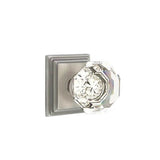 Emtek - Privacy, Wilshire Rosette, Old Town Clear Knob, US15A - Pewter