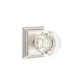 Emtek - Privacy, Wilshire Rosette, Old Town Clear Knob, US15 - Satin Nickel