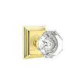 Emtek - Privacy, Wilshire Rosette, Old Town Clear Knob, US3 Lifetime - Polished Brass