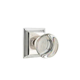 Emtek - Passage, Wilshire Rosette, Providence Crystal Knob, US14 - Polished Nickel