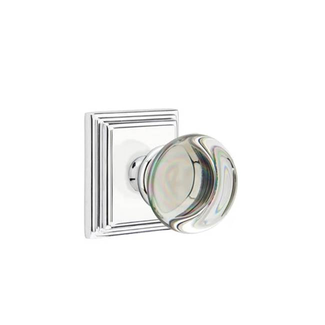 Emtek - Passage, Wilshire Rosette, Providence Crystal Knob, US26 - Polished Chrome