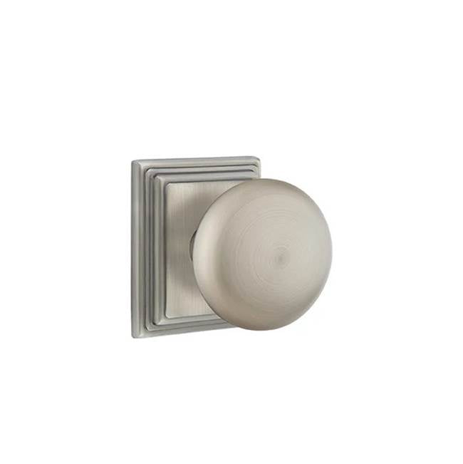 Emtek - Concealed, Privacy, Wilshire Rosette, Providence Knob, US15A - Pewter