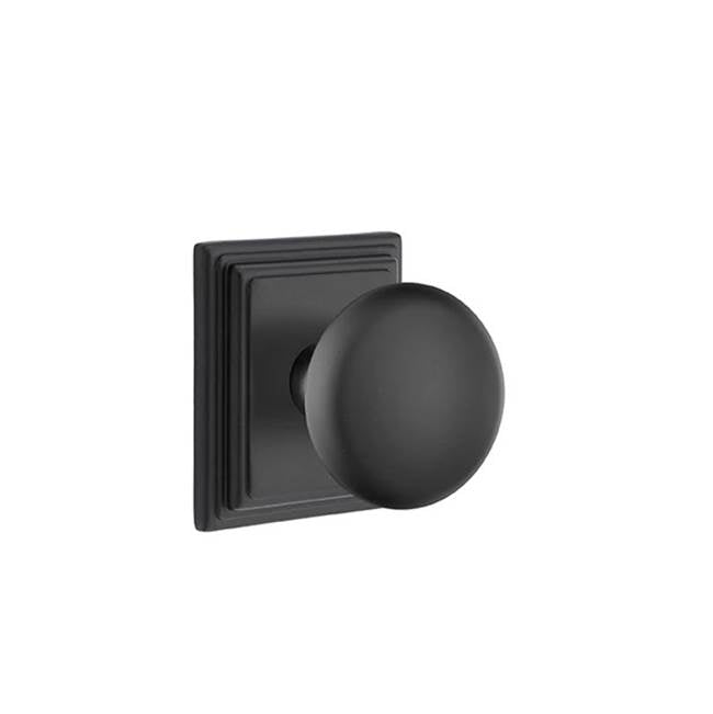 Emtek - Privacy, Wilshire Rosette, Providence Knob, US19 - Flat Black