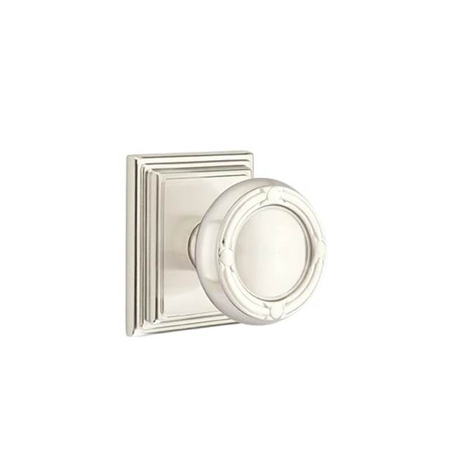 Emtek - Passage, Wilshire Rosette, Ribbon and Reed Knob, US15 - Satin Nickel