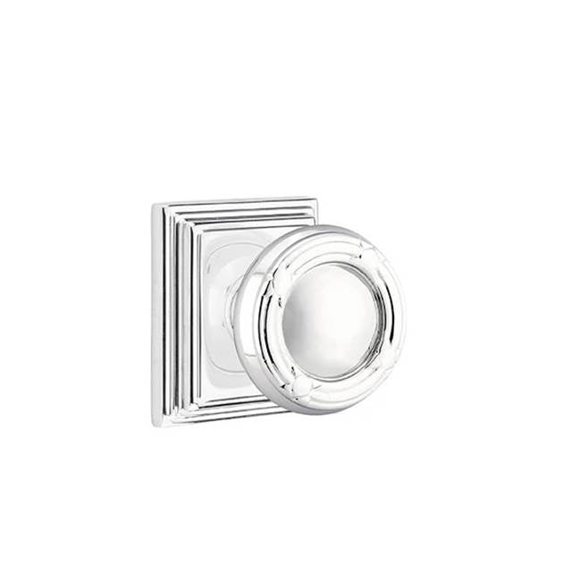 Emtek - Passage, Wilshire Rosette, Ribbon and Reed Knob, US26 - Polished Chrome