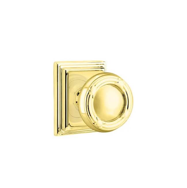 Emtek - Passage, Wilshire Rosette, Ribbon and Reed Knob, US3NL - Unlacquered Brass