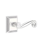 Emtek - Concealed, Privacy, Wilshire Rosette, Rustic Lever, US26 - Polished Chrome