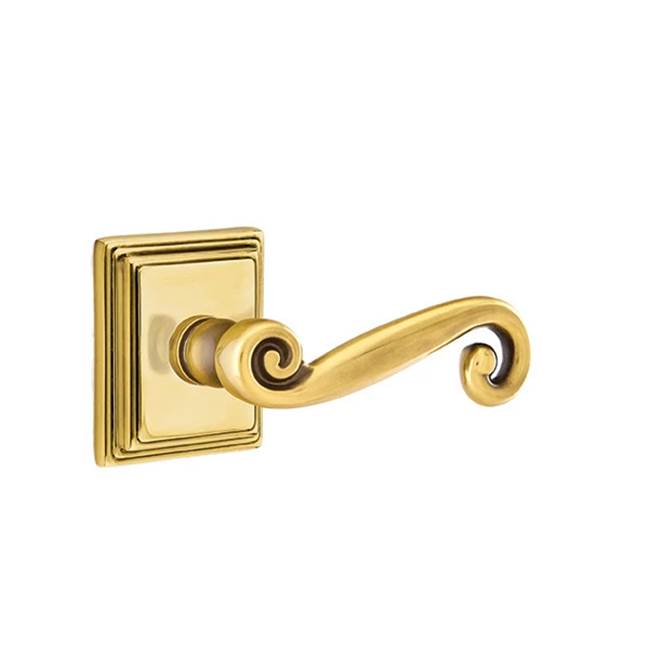 Emtek - Privacy, Wilshire Rosette, Rustic Lever, RH, US7 - French Antique