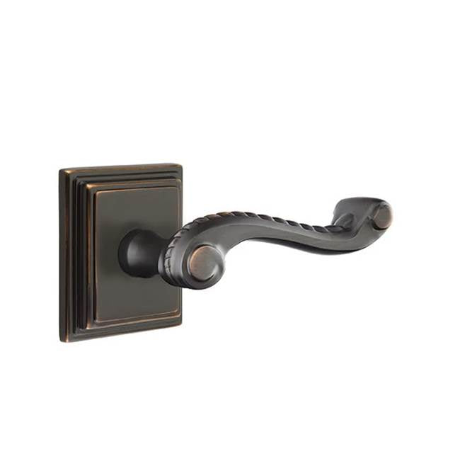 Emtek - Passage, Wilshire Rosette, Rope Lever, LH, US10B - Oil Rubbed Bronze