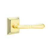 Emtek - Concealed Fastener, Passage, Wilshire Rosette, Turino Lever, US3NL - Unlacquered Brass