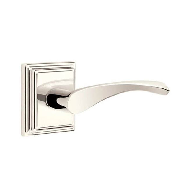 Emtek - Passage, Wilshire Rosette, Triton Lever, RH, US14 - Polished Nickel
