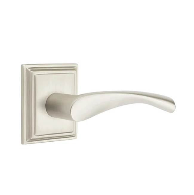 Emtek - Concealed, Privacy, Wilshire Rosette, Triton Lever, US15 - Satin Nickel
