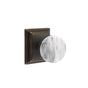 Emtek - Concealed Fastener Privacy, Wilshire Rosette US10B, Conical Stem US10B, White Marble Knob - Oil Rubbed Bronze