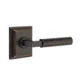 Emtek - Concealed Fastener, Privacy, Wilshire Rosette US10B, L-Square Stem US10B, Hammered Handle US10B - Oil Rubbed Bronze