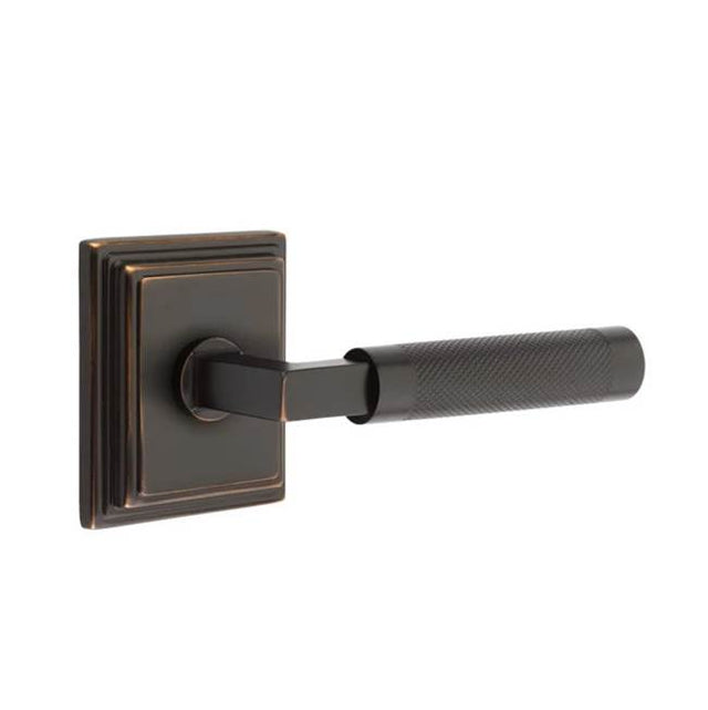 Emtek - Dummy, Wilshire Rosette US10B, L-Square Stem US10B, Knurled Handle US10B - Oil Rubbed Bronze