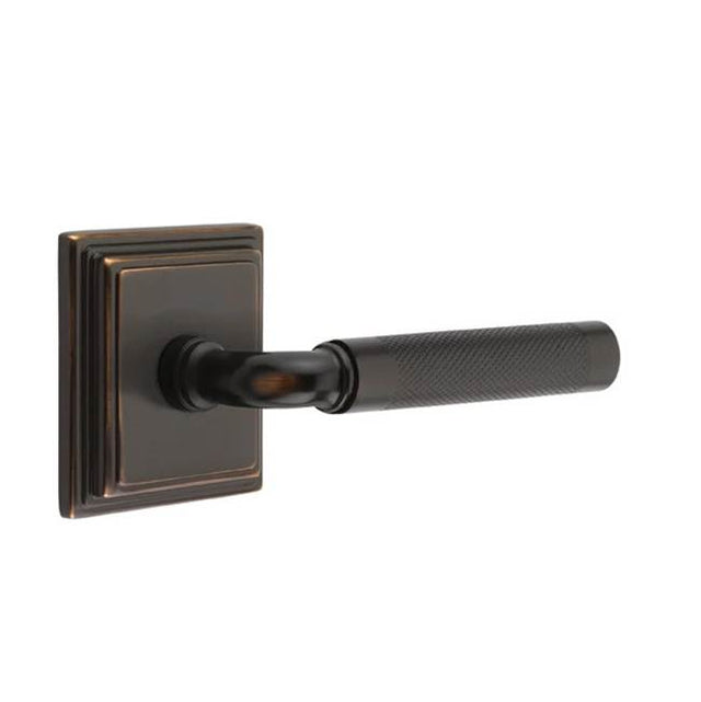 Emtek - Concealed Fastener Privacy, Wilshire Rosette US10B, R-Bar Stem US10B, Knurled Handle US10B - Oil Rubbed Bronze