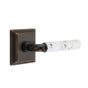 Emtek - Select Passage, Wilshire Rosette US10B, R-Bar Stem US10B, Light Terrazzo Handle, LH - Oil Rubbed Bronze
