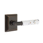 Emtek - Select Passage, Wilshire Rosette US10B, T-Bar Stem US10B, Light Terrazzo Handle, RH - Oil Rubbed Bronze