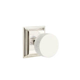 Emtek - Privacy, Wilshire Rosette US14, Conical Stem US14, Straight Knurled Knob US14 - Polished Nickel