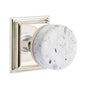 Emtek - Concealed Fastener, Select Passage, Wilshire Rosette US14, Conical Stem US14, Light Terrazzo Knob - Polished Nickel
