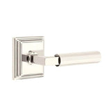 Emtek - Passage, Wilshire Rosette US14, L-Square Stem US14, Faceted Handle US14 RH - Polished Nickel
