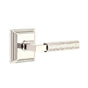 Emtek - Privacy, Wilshire Rosette US14, L-Square Stem US14, Hammered Handle US14 RH - Polished Nickel