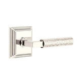 Emtek - Concealed Fastener, Privacy, Wilshire Rosette US14, L-Square Stem US14, Hammered Handle US14 - Polished Nickel