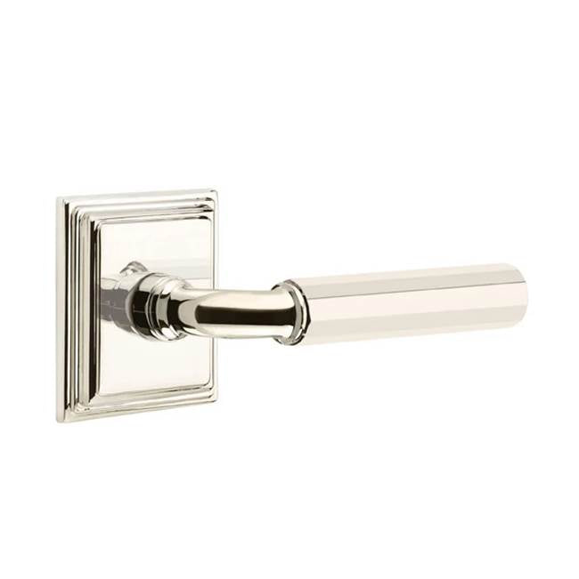 Emtek - Passage, Wilshire Rosette US14, R-Bar Stem US14, Faceted Handle US14 LH - Polished Nickel