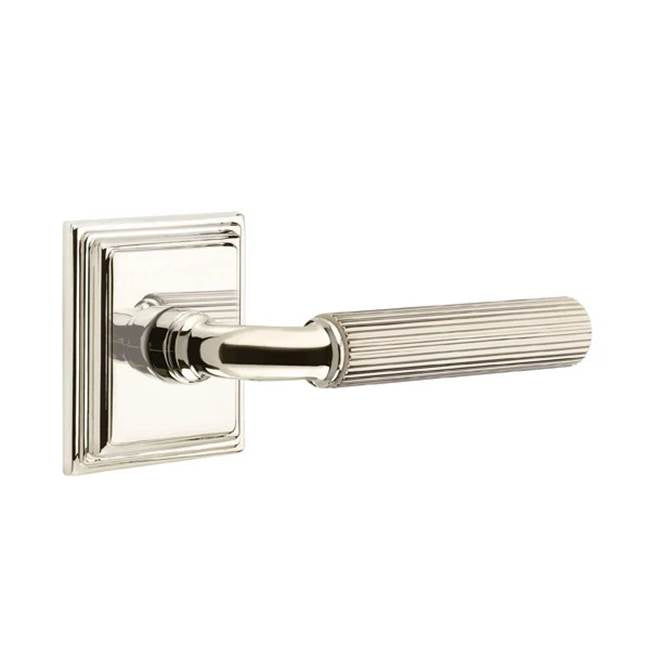 Emtek - Dummy, Wilshire Rosette US14, R-Bar Stem US14, Straight Knurled Handle US14 - Polished Nickel