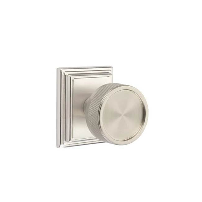 Emtek - Concealed Fastener Passage, Wilshire Rosette US15, Conical Stem US15, Knurled Knob US15 - Satin Nickel