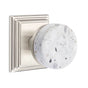 Emtek - Concealed Fastener, Select Privacy, Wilshire Rosette US15, Conical Stem US15, Light Terrazzo Knob - Satin Nickel