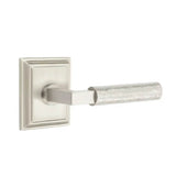 Emtek - Privacy, Wilshire Rosette US15, L-Square Stem US15, Hammered Handle US15 LH - Satin Nickel