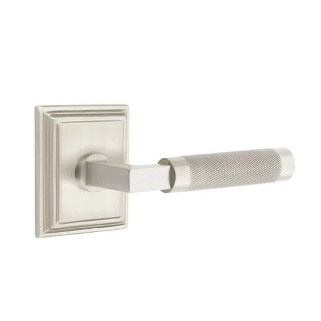 Emtek - Dummy, Wilshire Rosette US15, L-Square Stem US15, Knurled Handle US15 - Satin Nickel