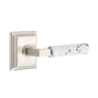 Emtek - Select Passage, Wilshire Rosette US15, L-Square Stem US15, Light Terrazzo Handle, LH - Satin Nickel