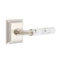 Emtek - Select Passage, Wilshire Rosette US15, R-Bar Stem US15, Light Terrazzo Handle, RH - Satin Nickel